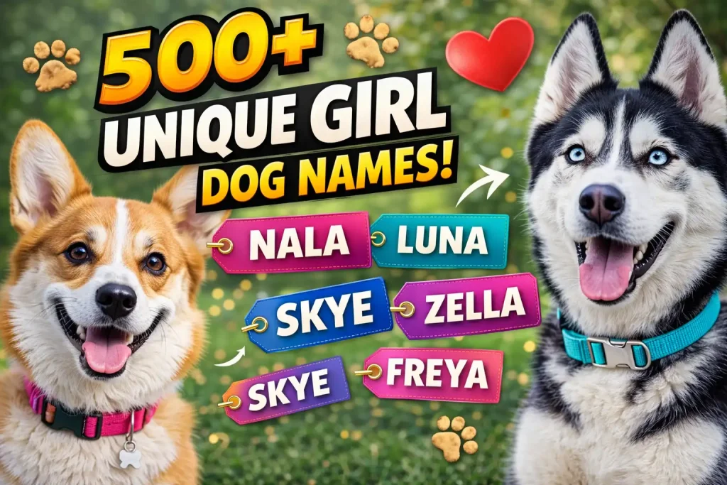 Discover 500+ unique girl dog names that are cute, strong, rare, and meaningful—perfect for matching your dog’s personality and charm.