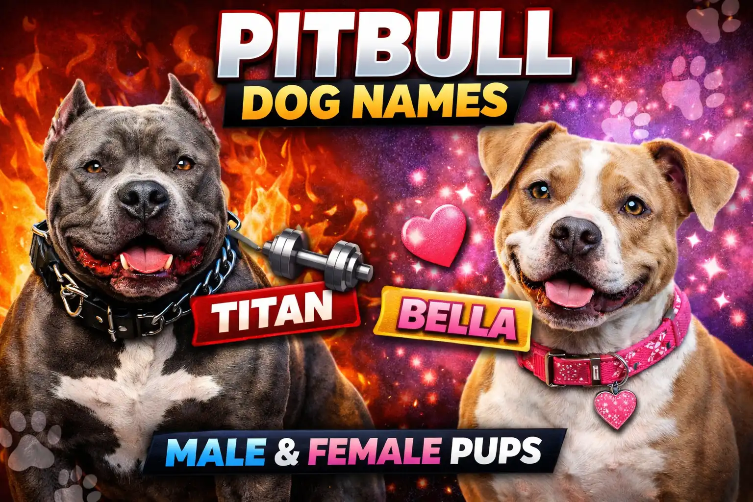 Pitbull Dog Names for Male and Female Pups