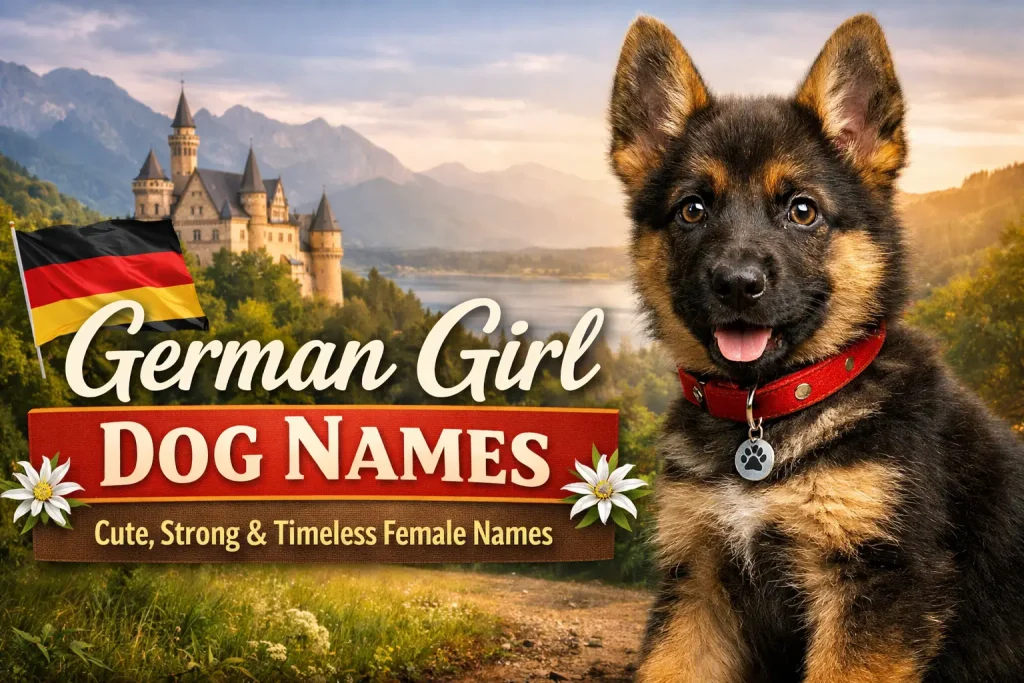 Some popular German girl dog names include Heidi, Elsa, Frieda, Greta, Liesel, and Ingrid. These names are loved for their traditional roots, strong meanings, and easy pronunciation.